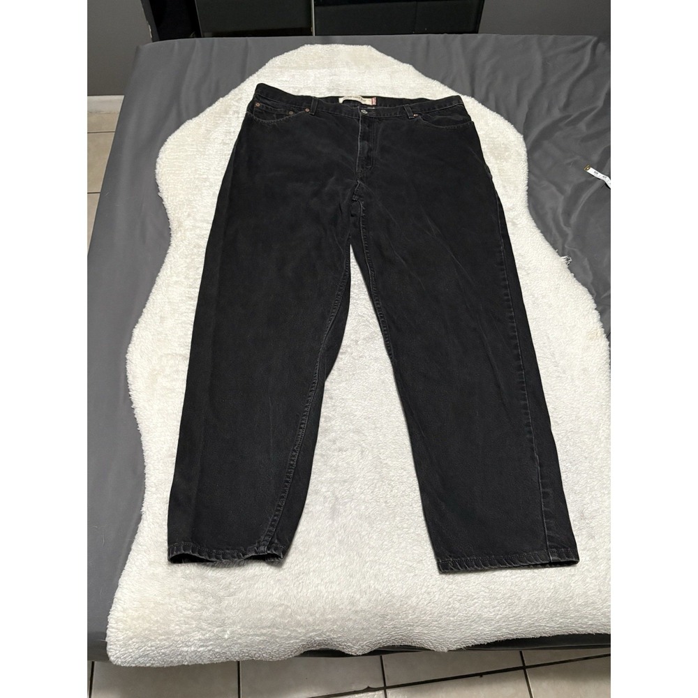 Levi's Men's 560 Comfort Loose Fit Tapered Leg Black Jeans 42x32 Cotton